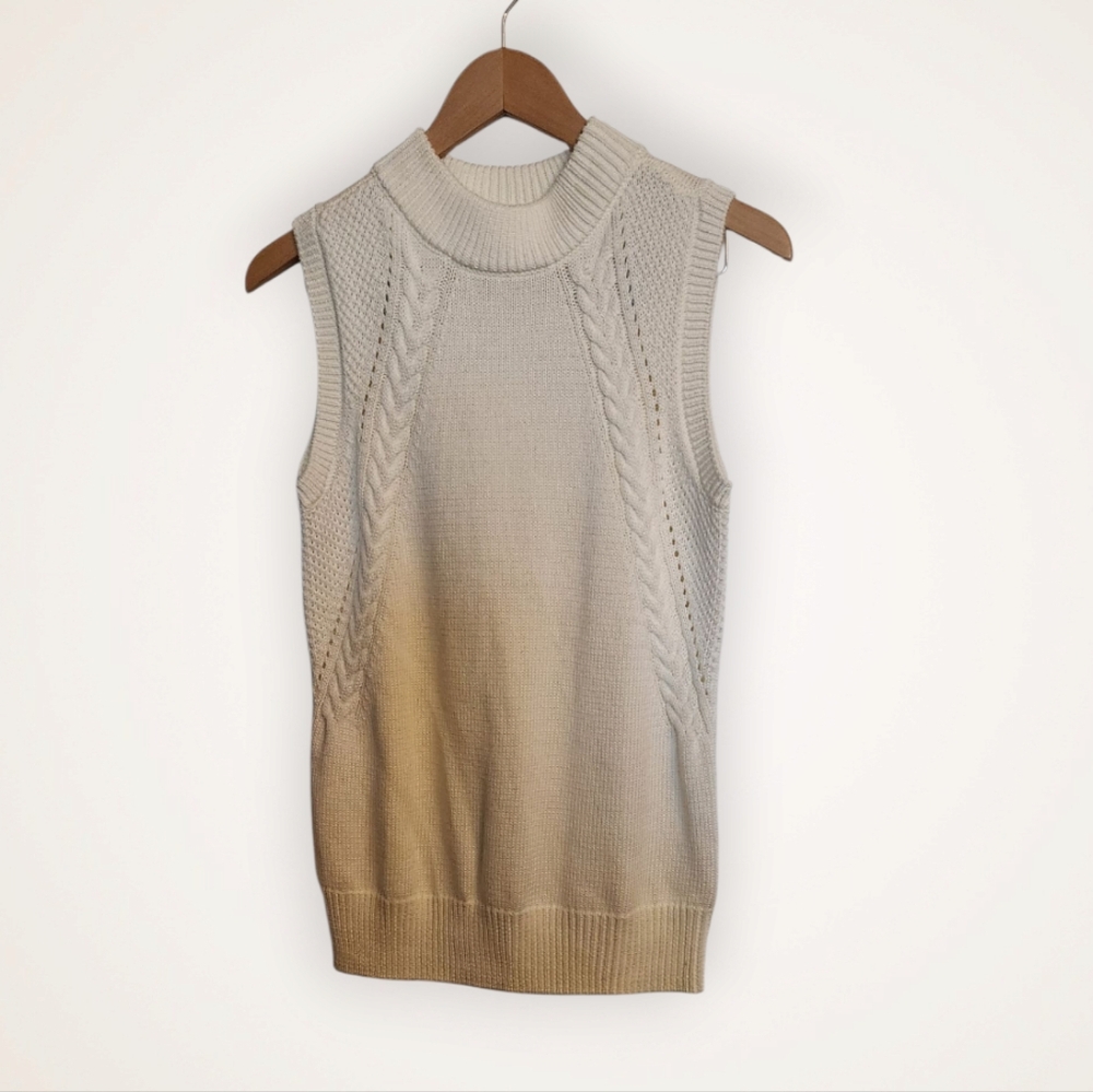 Modcloth Ivory V-Neck Sweater Vest